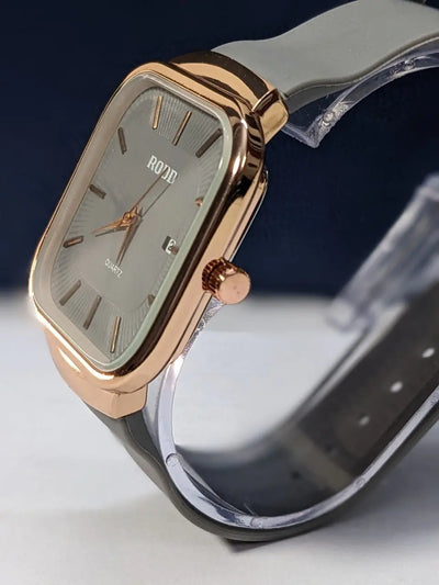 R. Grey Belt Gold Dial